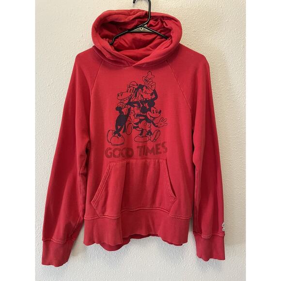 Disney Good Times Hoodie Sweatshirt Mens S Mickey Horace Horse Distressed Red - Picture 1 of 7